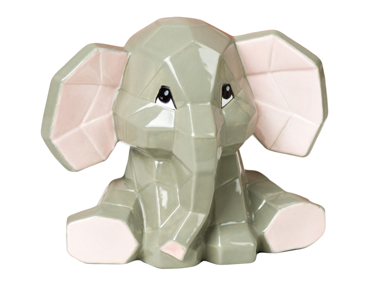 Bisque Elephant Facet-Ini (Case of 6)