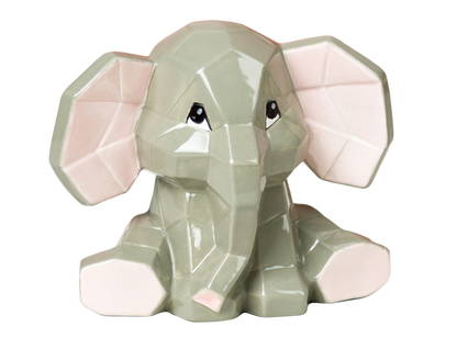 Bisque Elephant Facet-Ini (Case of 6)