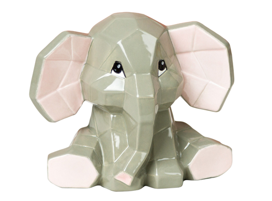 Bisque Elephant Facet-Ini (Case of 6)