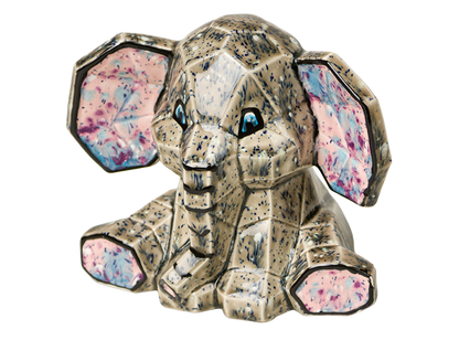 Bisque Elephant Facet-Ini (Case of 6)