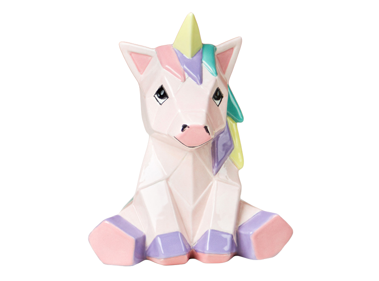 Bisque Unicorn Facet-Ini (Case of 6)