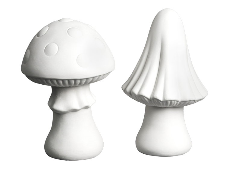 Bisque Large Pointed Mushroom (Case of 6)