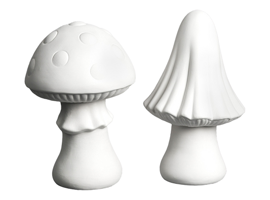 Bisque Large Pointed Mushroom (Case of 6)