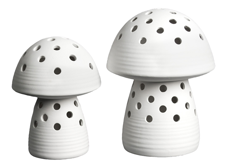 Bisque Small Mushroom Lantern (Case of 4)