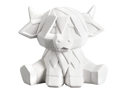 Bisque Highland Cow Facet-Ini (Case of 6)