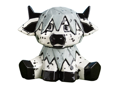 Bisque Highland Cow Facet-Ini (Case of 6)