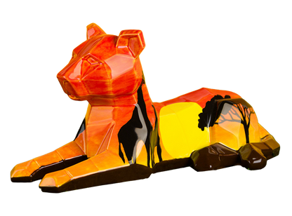 Bisque Faceted Big Cat (Case of 4)