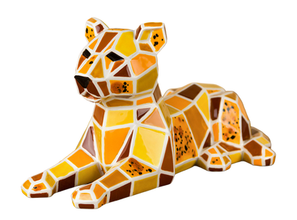 Bisque Faceted Big Cat (Case of 4)