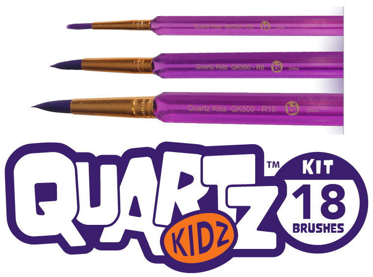Quartz Kidz Brush Set - 18 Piece Set (Case of 18)