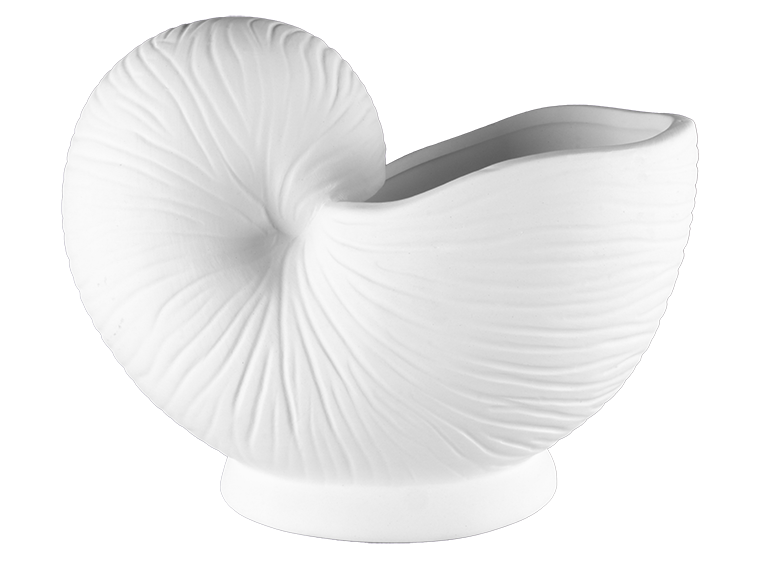 Bisque Stoneware Nautilus Shell Planter (Case of 1)