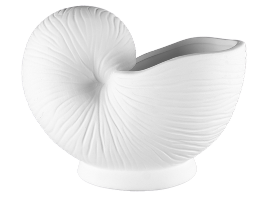 Bisque Stoneware Nautilus Shell Planter (Case of 1)