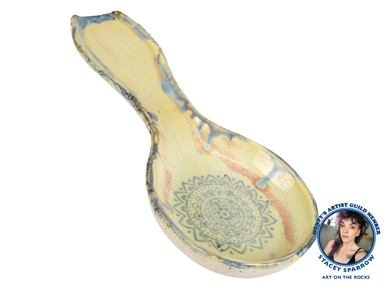 Bisque Stoneware Handled Spoon Rest (Case of 6)