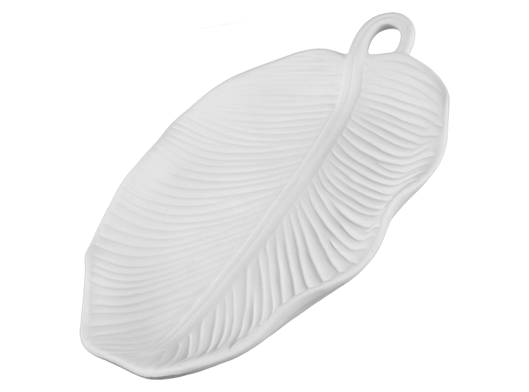 Bisque Stoneware Banana Leaf Server (Case of 4)