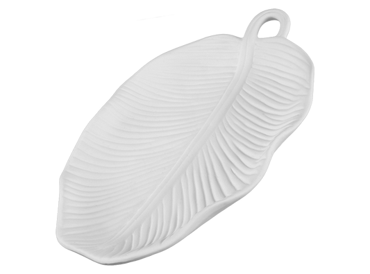 Bisque Stoneware Banana Leaf Server (Case of 4)
