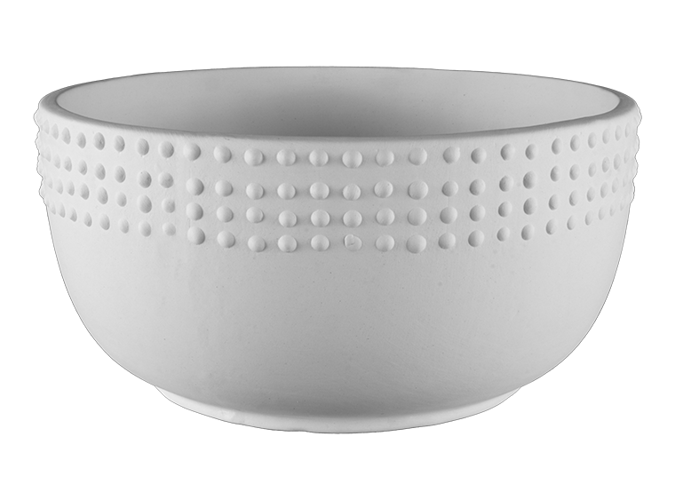 Bisque Stoneware Pointillistic Bowl (Case of 4)