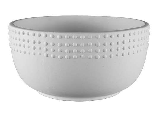 Bisque Stoneware Pointillistic Bowl (Case of 4)
