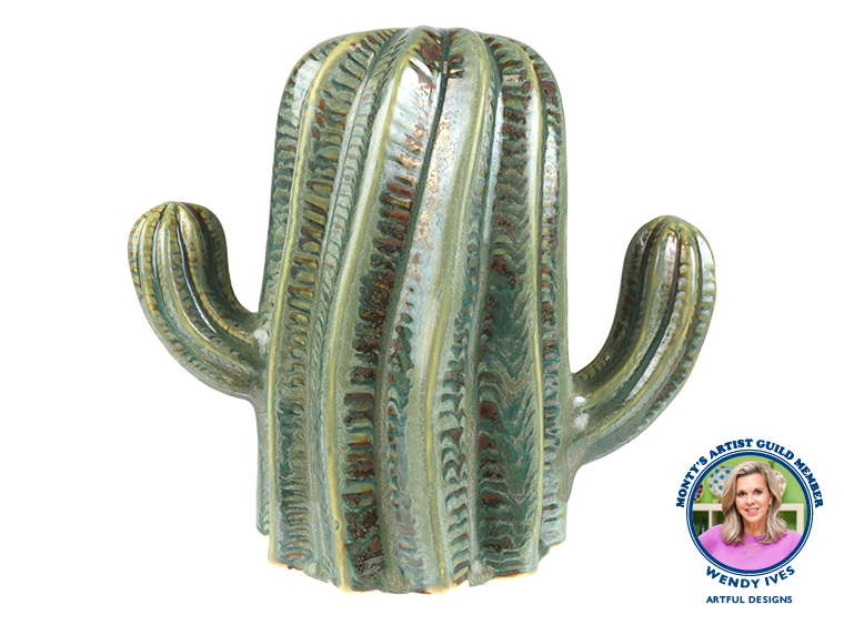 Bisque Stoneware Barrel Cactus (Case of 2)