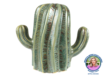 Bisque Stoneware Barrel Cactus (Case of 2)