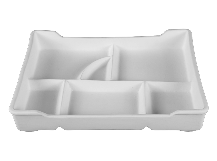Bisque Stoneware Bento Box (Case of 2)