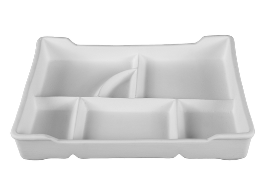 Bisque Stoneware Bento Box (Case of 2)