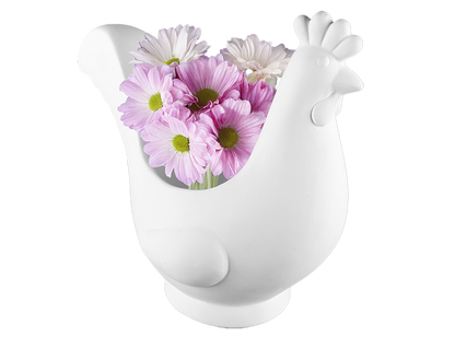 Bisque Stoneware Cock-A-Doodle Planter (Case of 1)