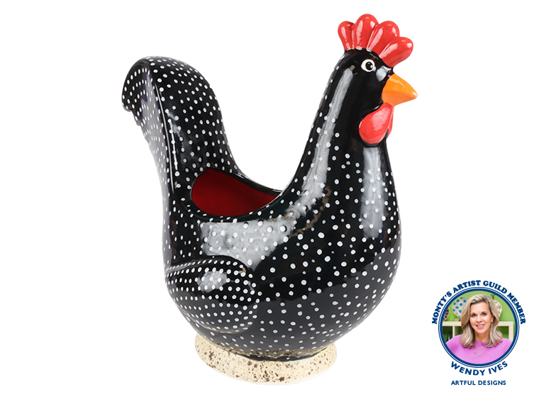 Bisque Stoneware Cock-A-Doodle Planter (Case of 1)