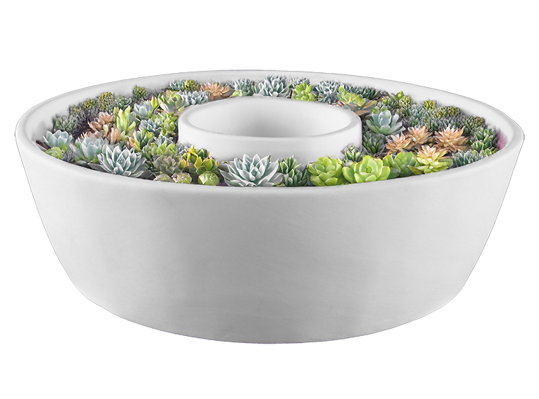 Bisque Stoneware Concentric Planter (Case of 2)