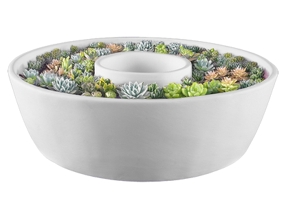 Bisque Stoneware Concentric Planter (Case of 2)