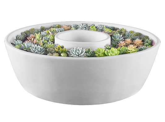 Bisque Stoneware Concentric Planter (Case of 2)