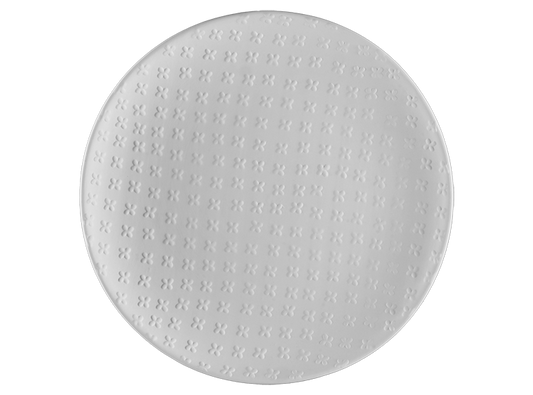 Bisque Stoneware Cross Stitch Dinner Plate (Case of 4)