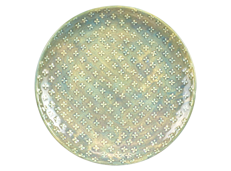Bisque Stoneware Cross Stitch Dinner Plate (Case of 4)