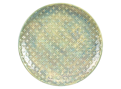 Bisque Stoneware Cross Stitch Dinner Plate (Case of 4)