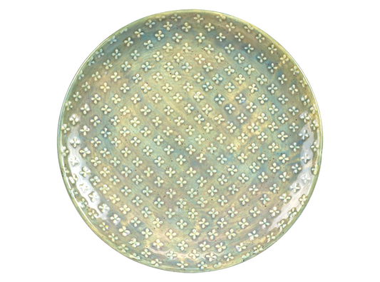 Bisque Stoneware Cross Stitch Dinner Plate (Case of 4)