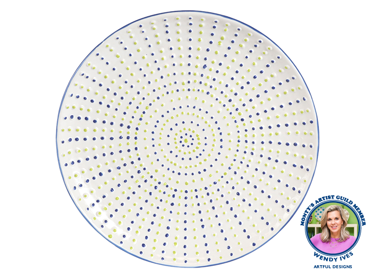 Bisque Stoneware Pointillistic Dinner Plate (Case of 4)