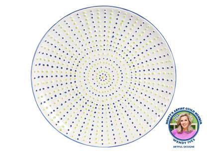 Bisque Stoneware Pointillistic Dinner Plate (Case of 4)