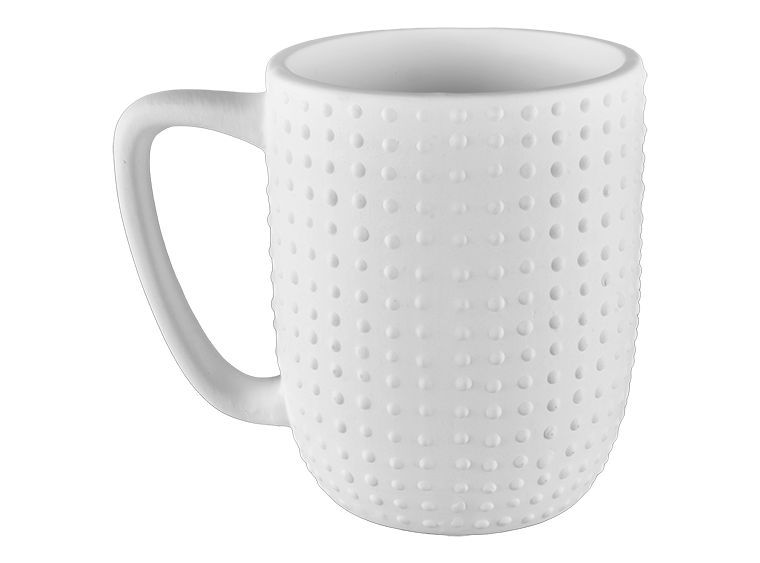 Bisque Stoneware Pointillistic Mug (Case of 4)