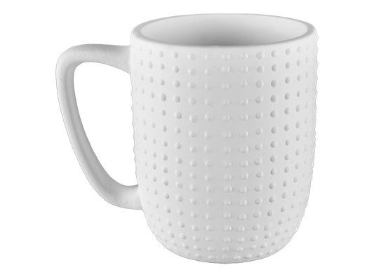 Bisque Stoneware Pointillistic Mug (Case of 4)
