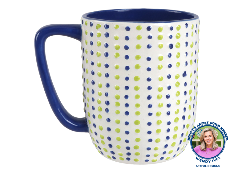 Bisque Stoneware Pointillistic Mug (Case of 4)