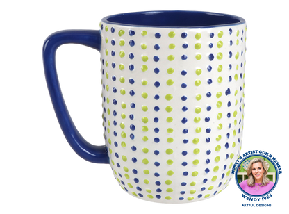 Bisque Stoneware Pointillistic Mug (Case of 4)
