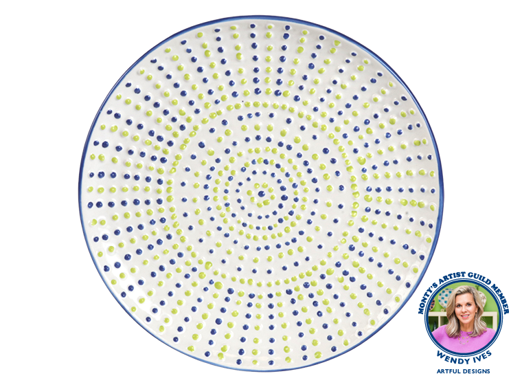 Bisque Stoneware Pointillistic Salad Plate (Case of 4)