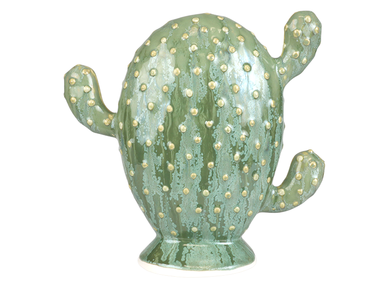 Bisque Stoneware Prickly Pear Cactus (Case of 2)