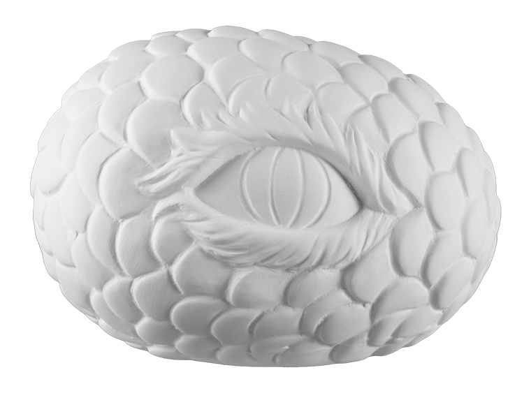 Bisque Stoneware Feathertail Egg (Case of 6)