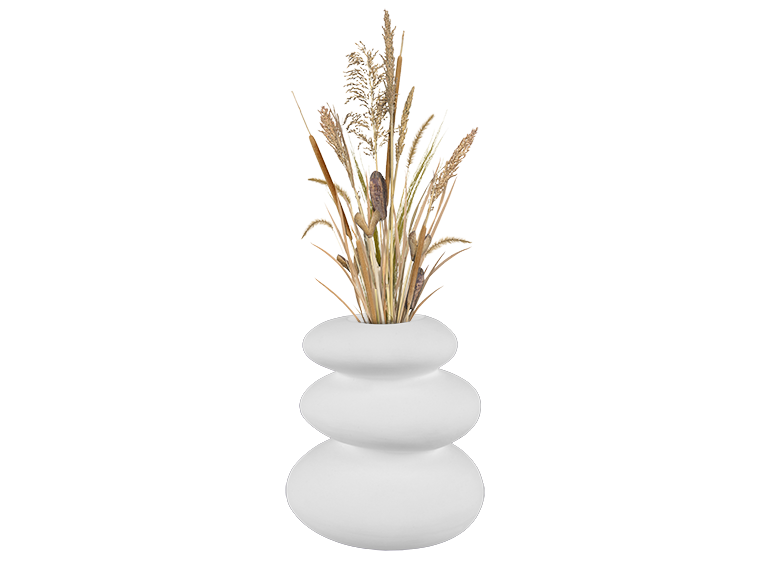 Bisque Stoneware Stacked Rock Vase (Case of 2)