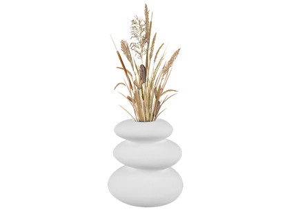 Bisque Stoneware Stacked Rock Vase (Case of 2)
