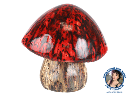 Bisque Stoneware Amanita Mushroom (Case of 2)