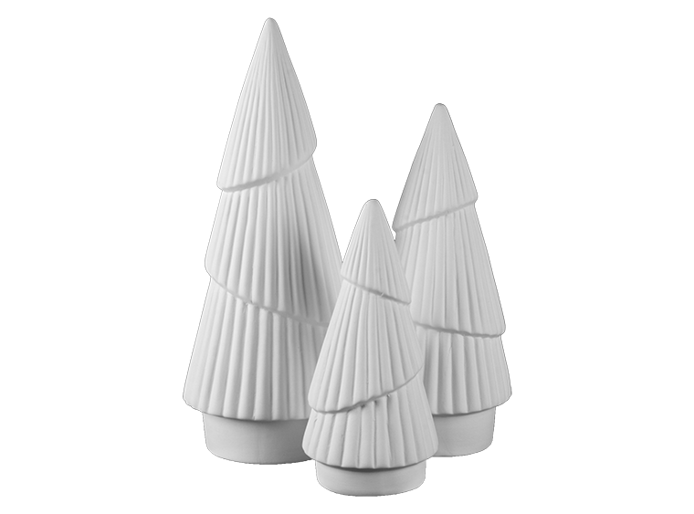 Bisque Stoneware Small Fluted Tree (Case of 4)