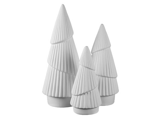 Bisque Stoneware Small Fluted Tree (Case of 4)