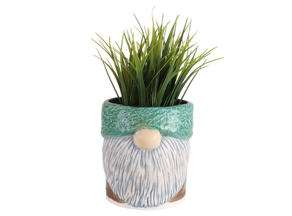 Bisque Stoneware Mossy Gnome Planter (Case of 2)