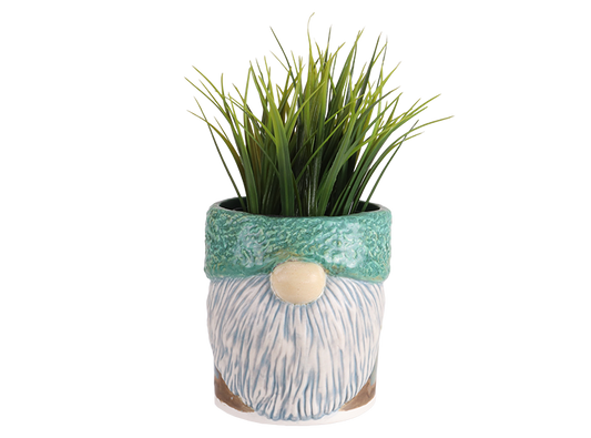 Bisque Stoneware Mossy Gnome Planter (Case of 2)