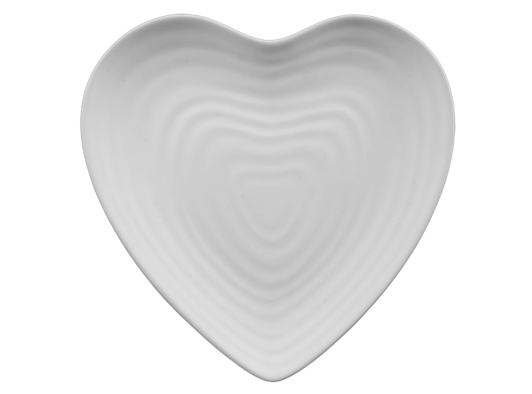 Bisque Stoneware Heart Plate (Case of 4)